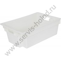 Ящик п/э 600х400х200 мясной сплошной белый морозостойкий арт. 206м
